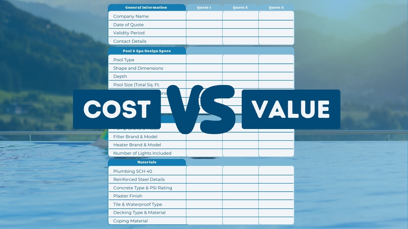 Your Strategic Guide for Comparing Pool Quotes